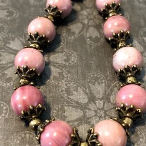 Rhodonite stone necklace